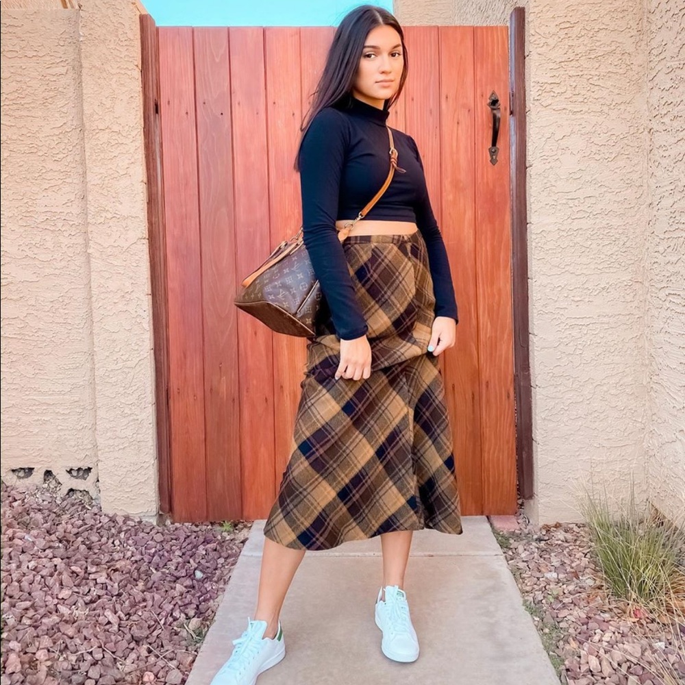 Vintage Spiegel Wool Plaid Skirt Perfect for Fall